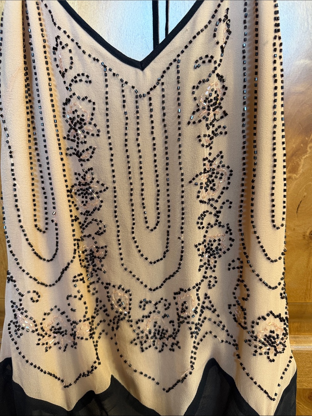 Beaded Two-Tone Slip Dress — Black and Nude BCBGMaxAzria - Picture 3 of 3